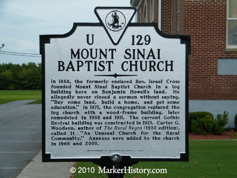 sinai baptist church mount marker